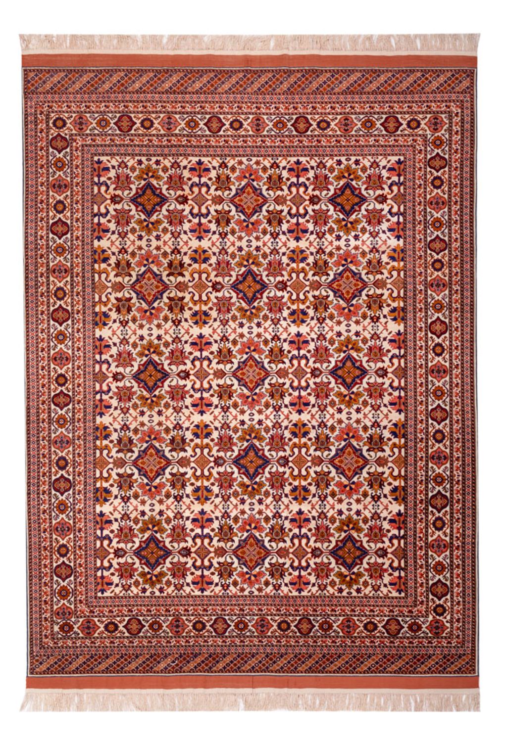 Sidenmattor - afghanskt silke - 282 x 205 cm - brun