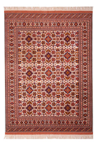 Sidenmattor - afghanskt silke - 282 x 205 cm - brun