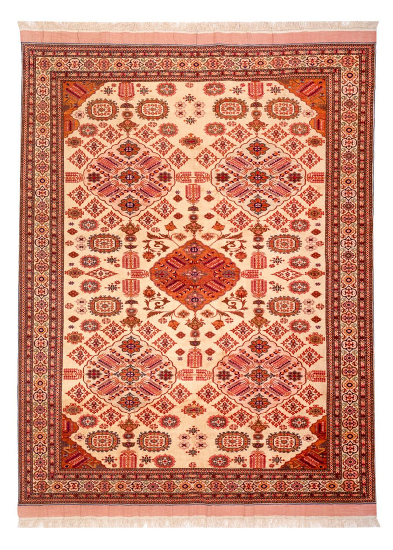 Sidenmattor - afghanskt silke - 288 x 217 cm - ljusröd