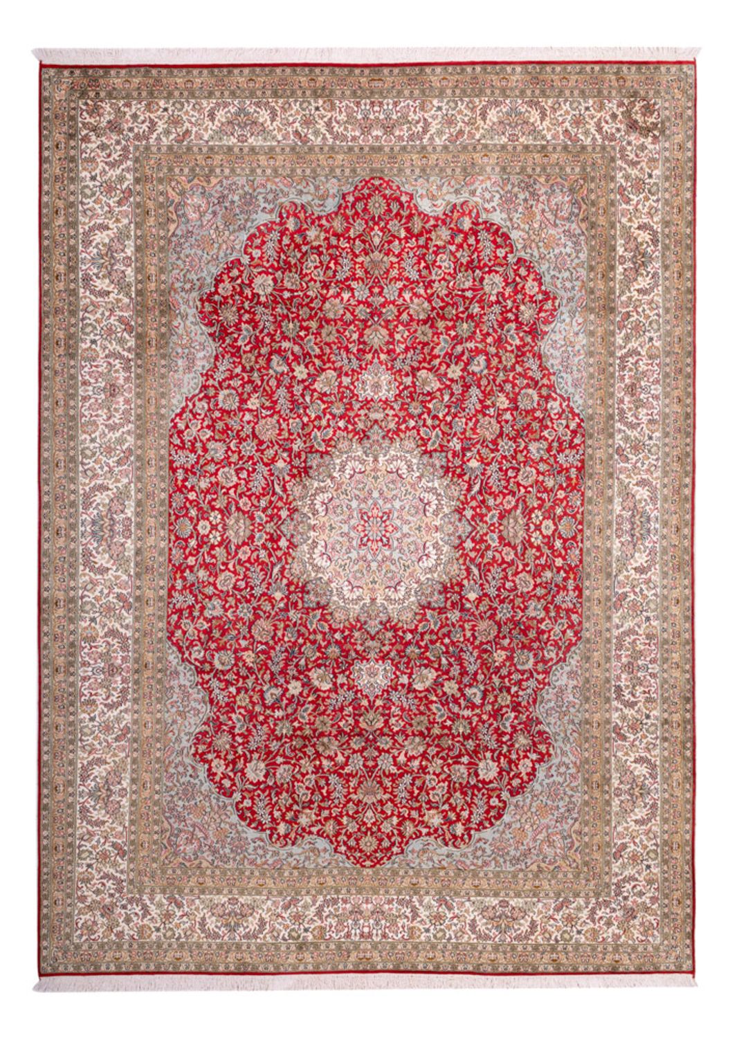 Sidenmatta - Kashmir Silk - 303 x 220 cm - röd