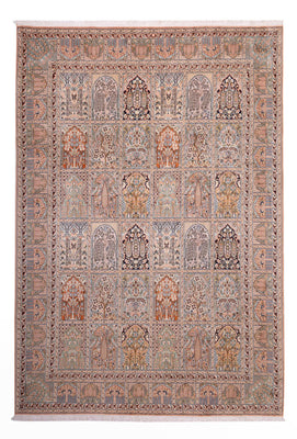 Sidenmatta - Kashmir Silk - 317 x 221 cm - mörk beige