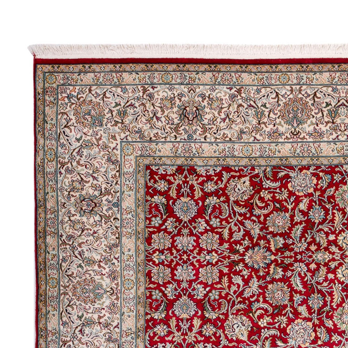 Sidenmatta - Kashmir Silk - 302 x 216 cm - röd