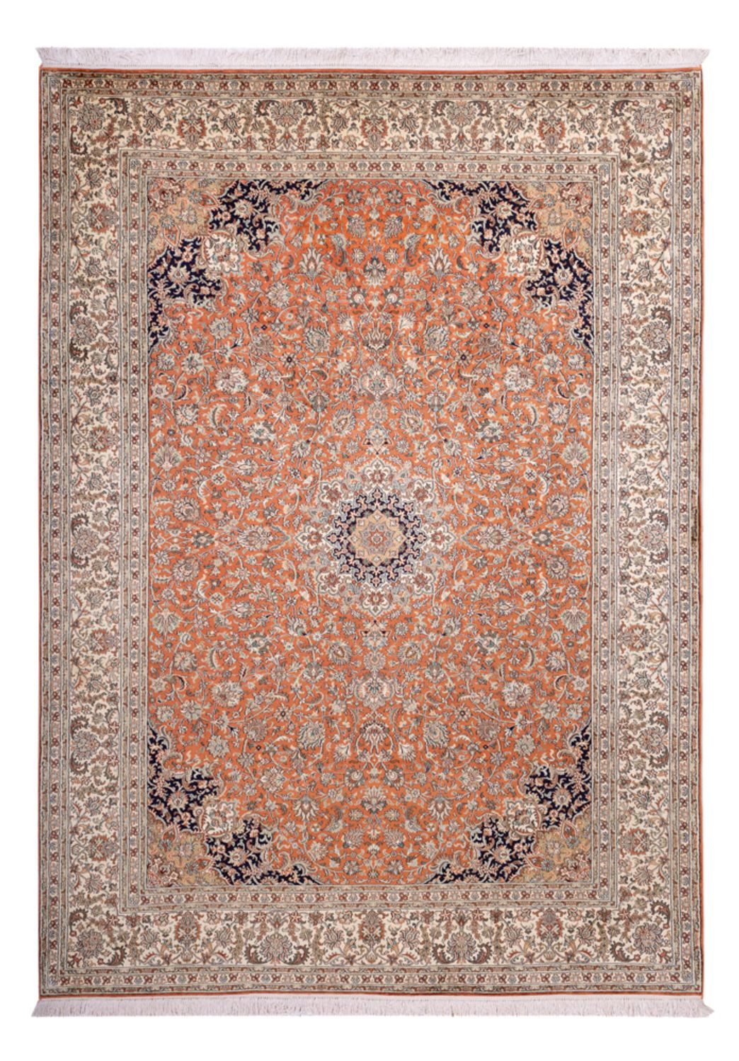 Sidenmatta - Kashmir Silk - 306 x 220 cm - terrakotta
