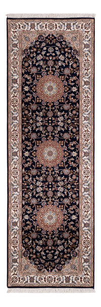 Runner Orientalisk matta - Nain - Indus - 253 x 81 cm - mörkblå