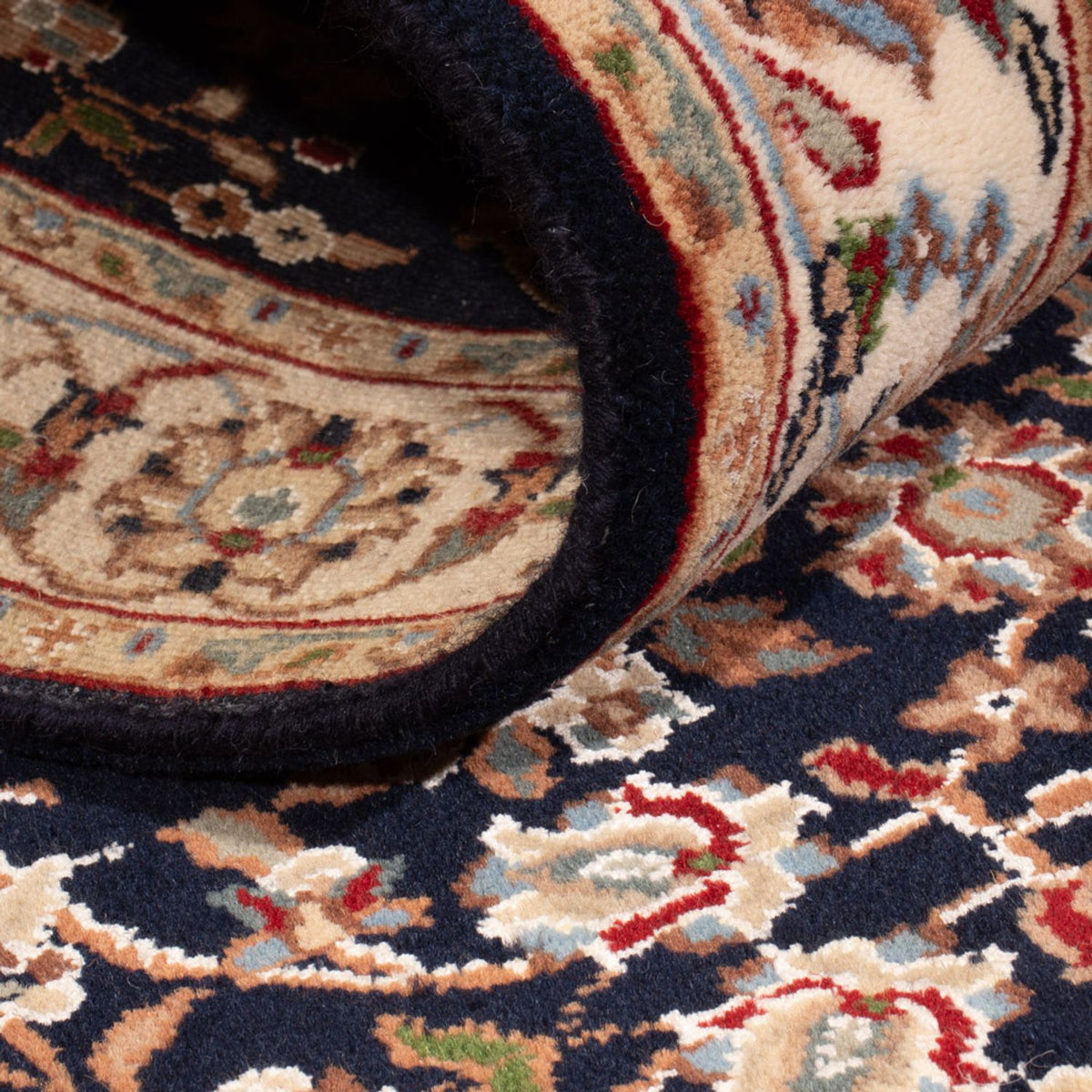 Runner Orientalisk matta - Nain - Indus - 253 x 81 cm - mörkblå