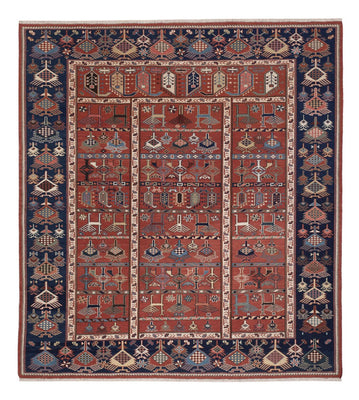 Kelim Carpet - orientalisk matta - Soumak kvadrat  - 205 x 192 cm - rost