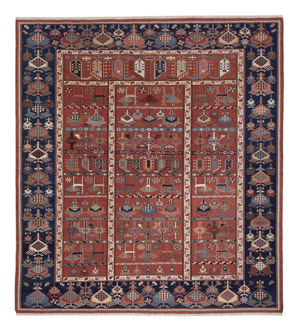 Kelim Carpet - orientalisk matta - Soumak kvadrat  - 205 x 192 cm - rost