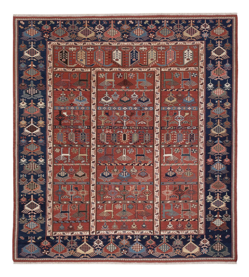 Kelim Carpet - orientalisk matta - Soumak kvadrat  - 205 x 192 cm - rost