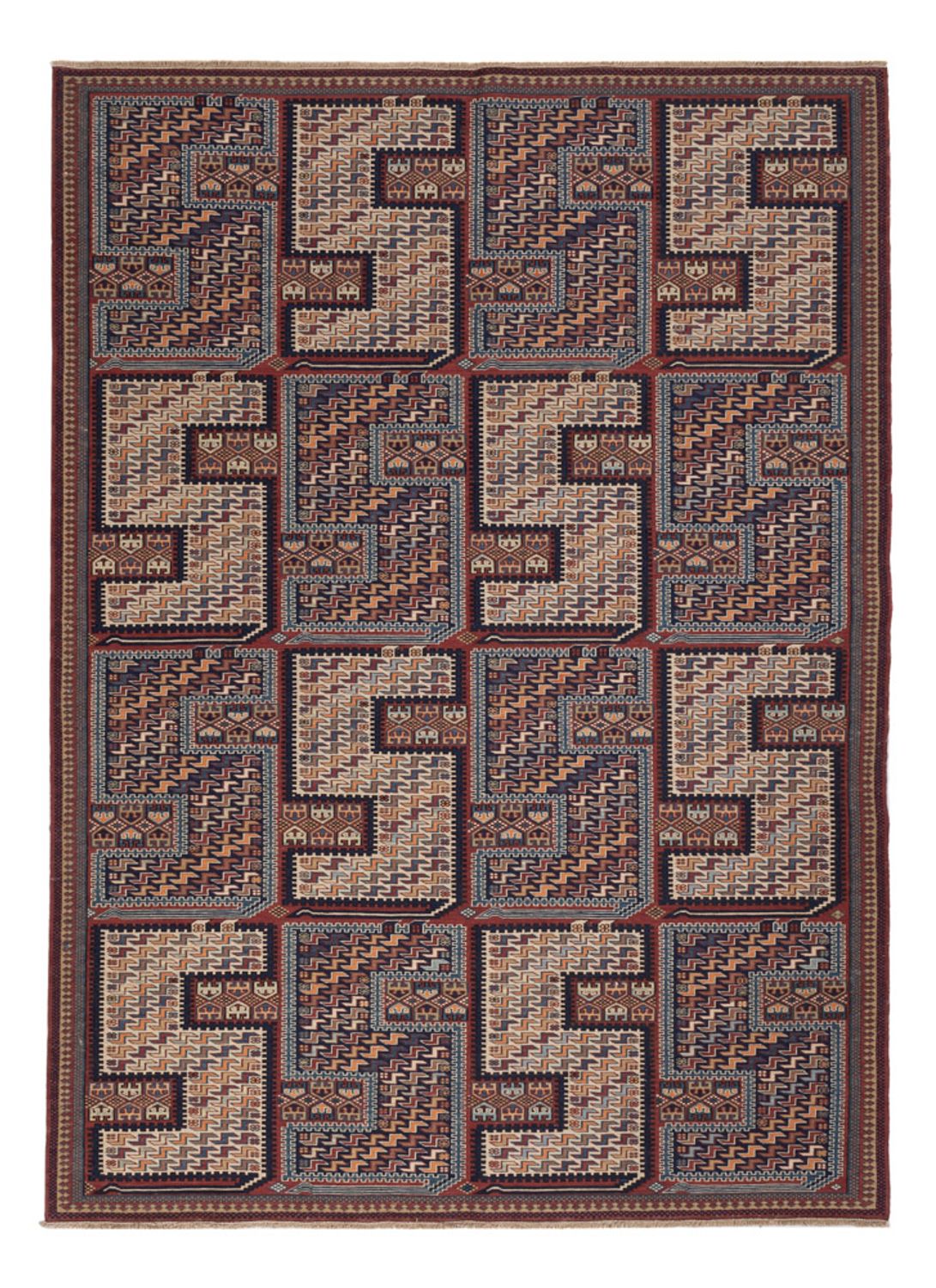 Kelim Carpet - orientalisk matta - Soumak - 215 x 155 cm - mörk beige