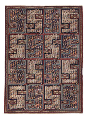 Kelim Carpet - orientalisk matta - Soumak - 215 x 155 cm - mörk beige