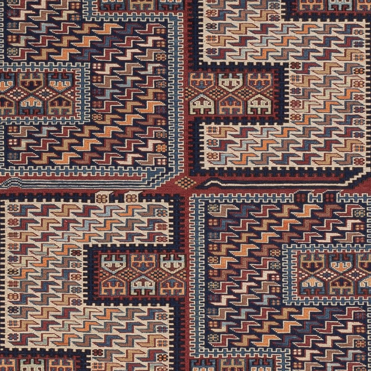 Kelim Carpet - orientalisk matta - Soumak - 215 x 155 cm - mörk beige