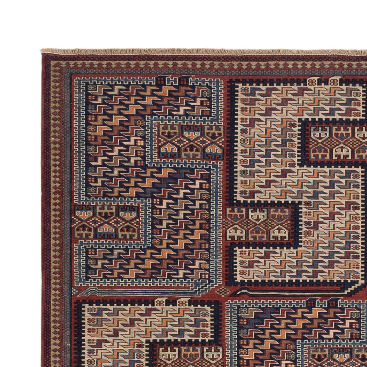 Kelim Carpet - orientalisk matta - Soumak - 215 x 155 cm - mörk beige