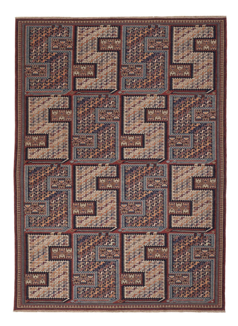 Kelim Carpet - orientalisk matta - Soumak - 216 x 152 cm - mörk beige