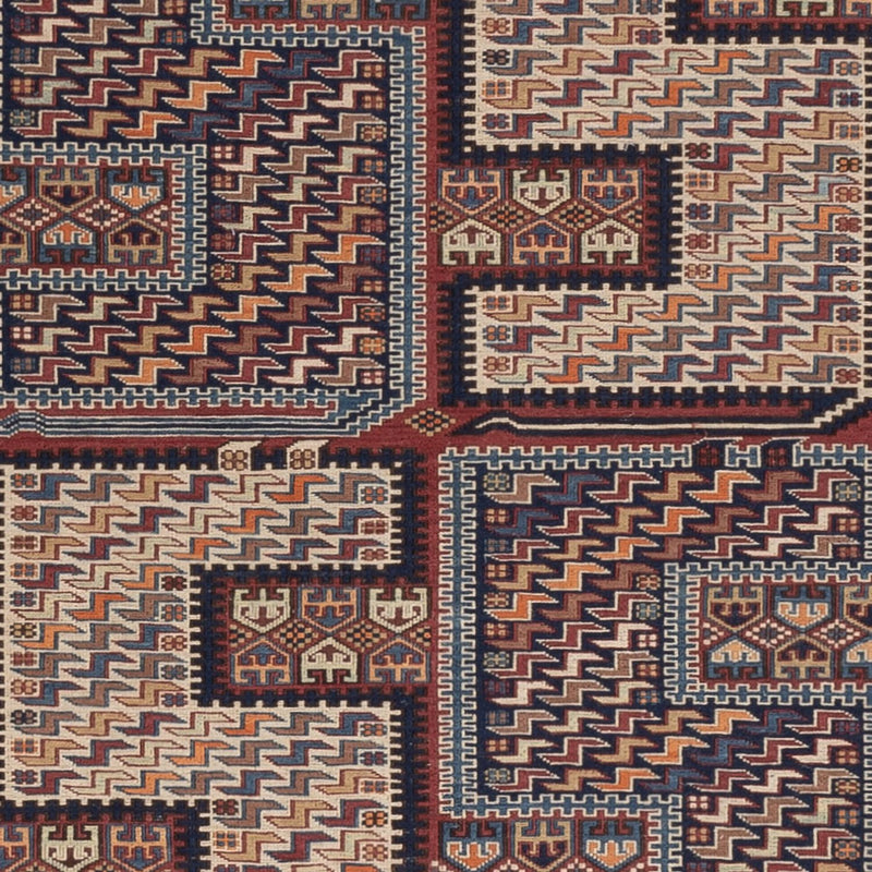 Kelim Carpet - orientalisk matta - Soumak - 216 x 152 cm - mörk beige