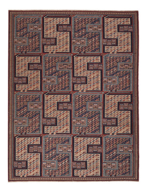 Kelim Teppich - Oriental - Soumak - 207 x 165 cm - dunkelbeige