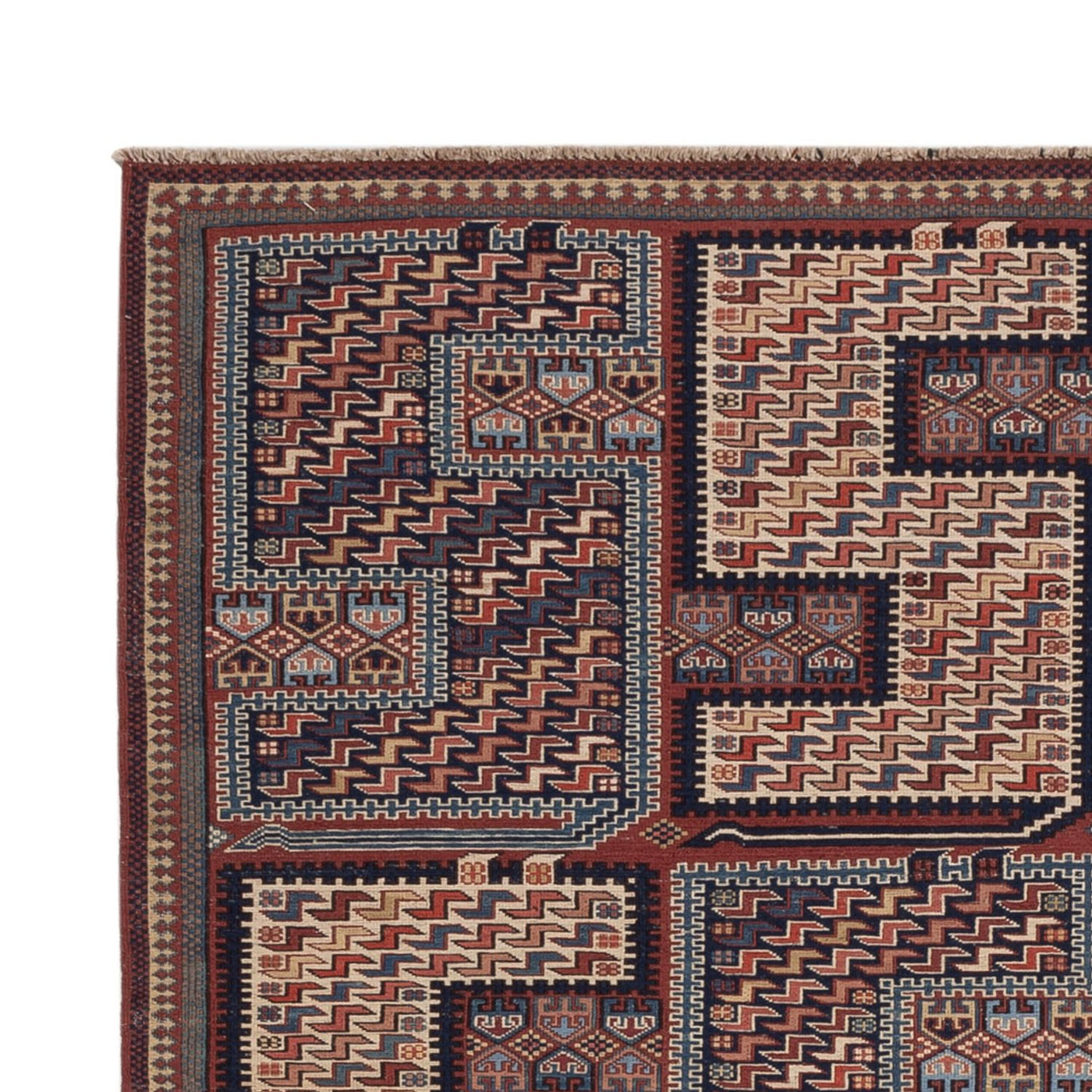 Kelim Carpet - orientalisk matta - Soumak - 207 x 165 cm - mörk beige