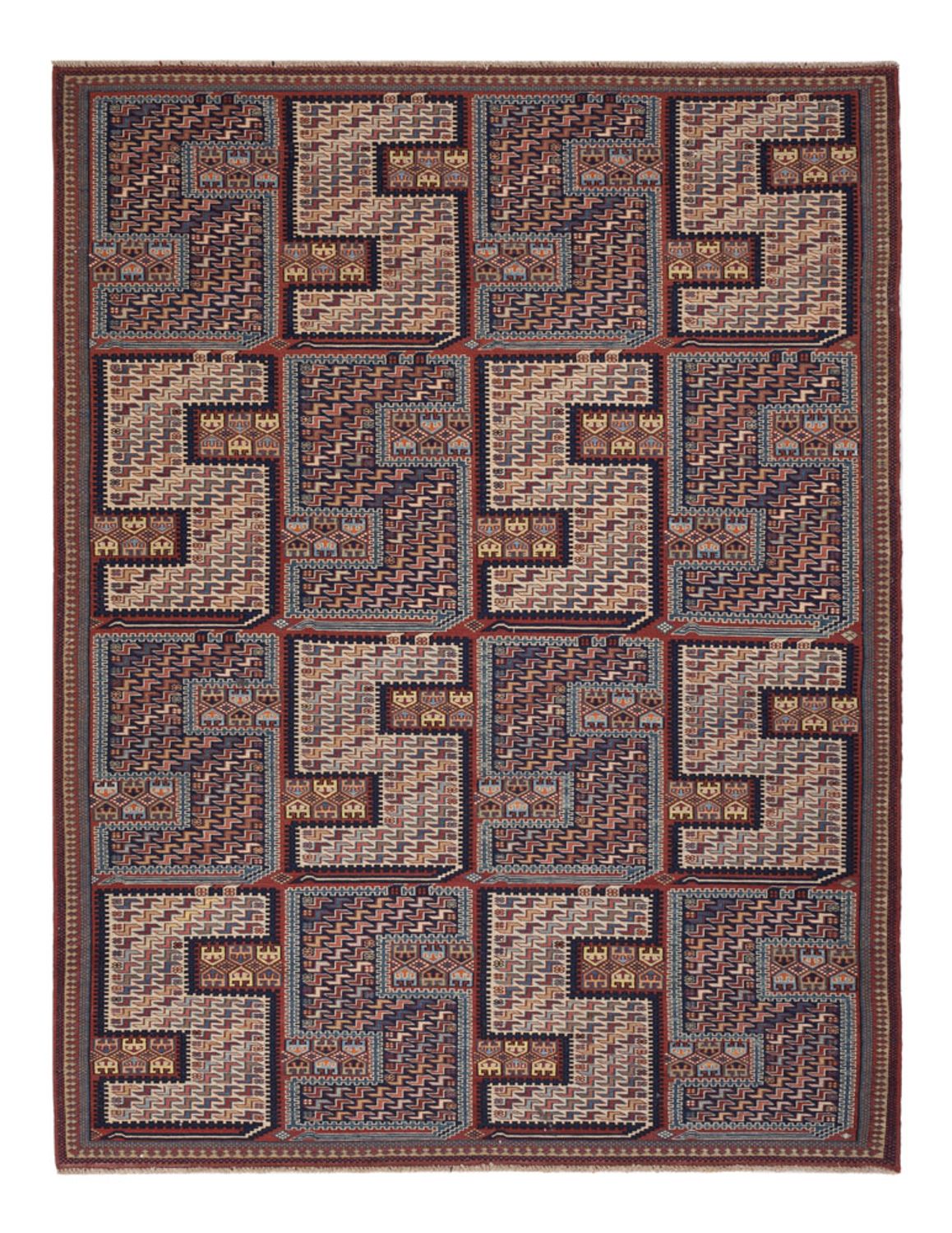 Kelim Carpet - orientalisk matta - Soumak - 205 x 166 cm - mörk beige