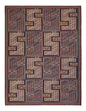 Kelim Carpet - orientalisk matta - Soumak - 205 x 166 cm - mörk beige