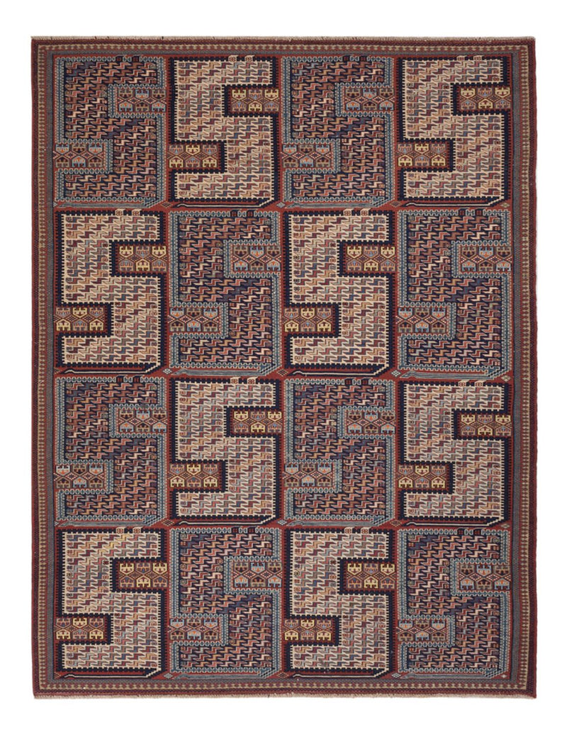 Kelim Carpet - orientalisk matta - Soumak - 205 x 166 cm - mörk beige