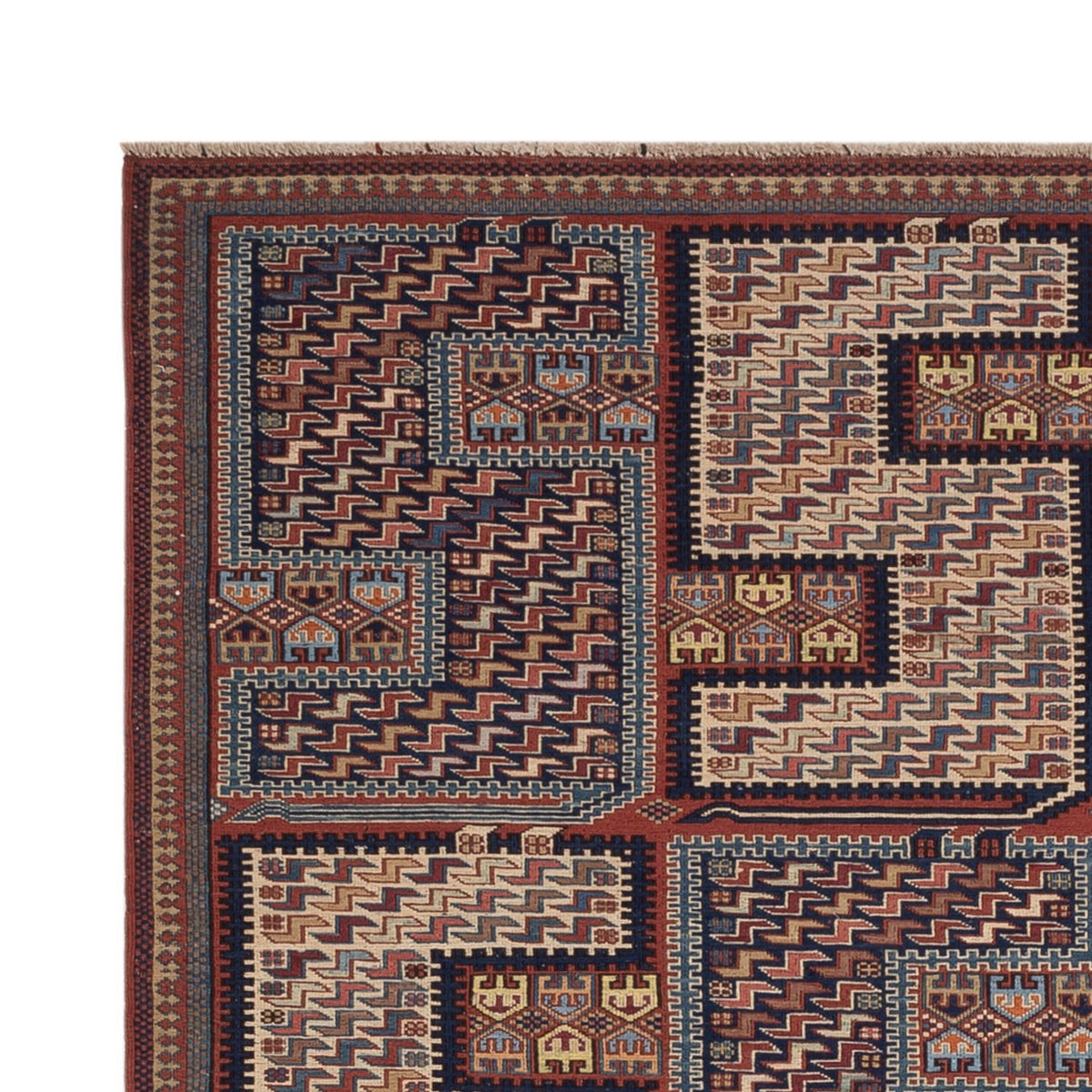 Kelim Carpet - orientalisk matta - Soumak - 205 x 166 cm - mörk beige