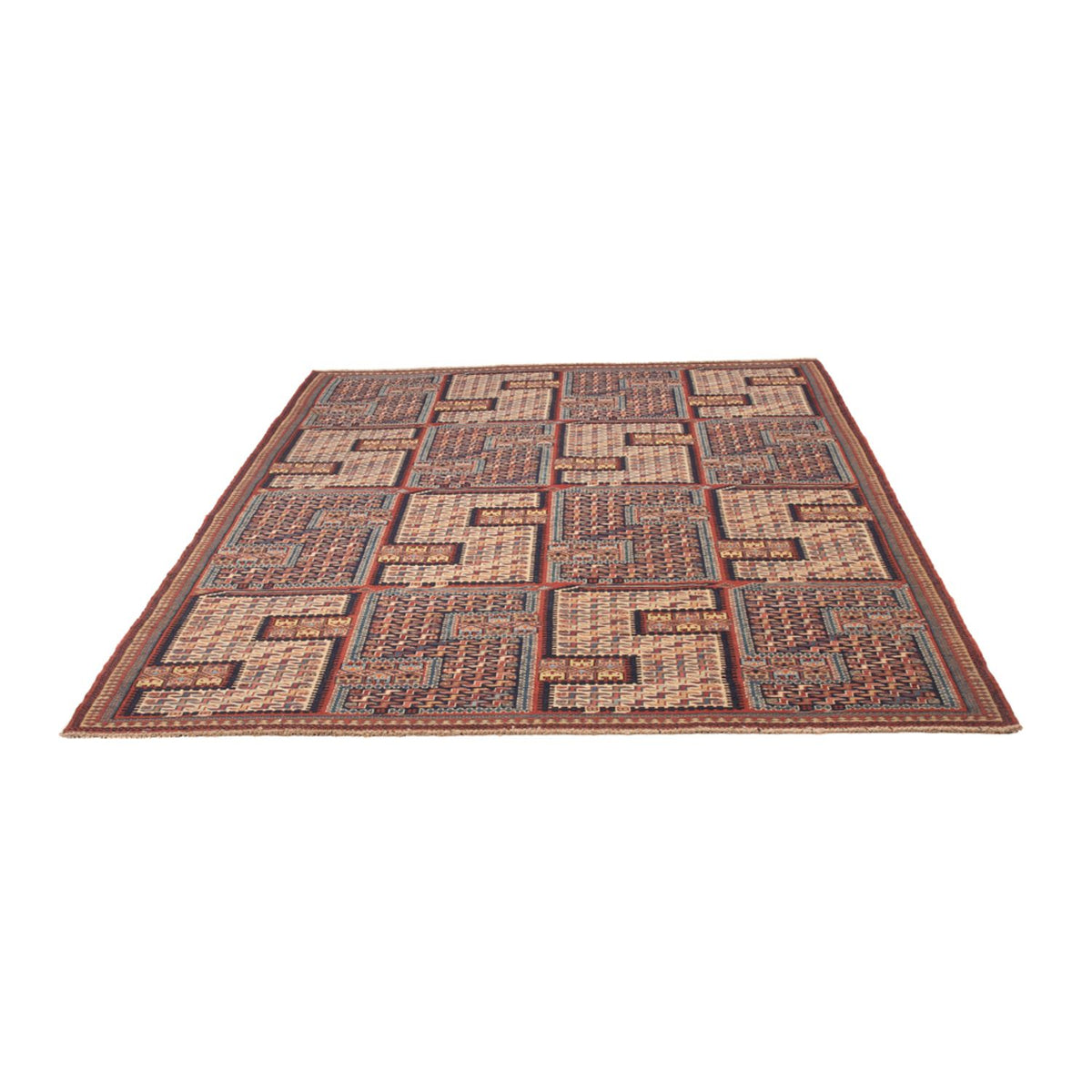 Kelim Carpet - orientalisk matta - Soumak - 205 x 166 cm - mörk beige