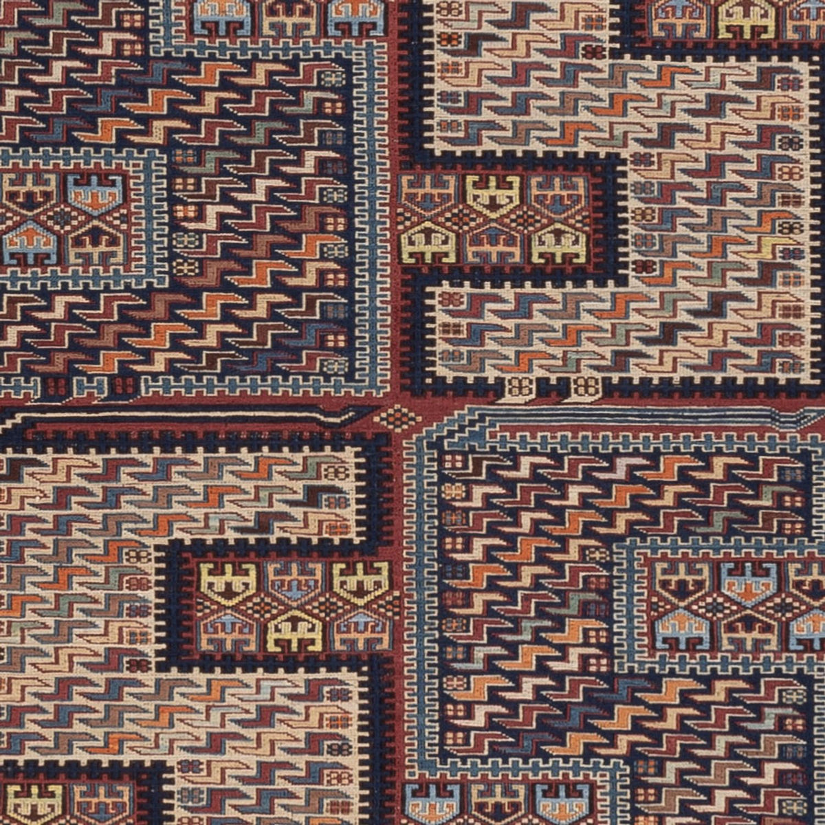 Kelim Carpet - orientalisk matta - Soumak - 209 x 166 cm - mörk beige