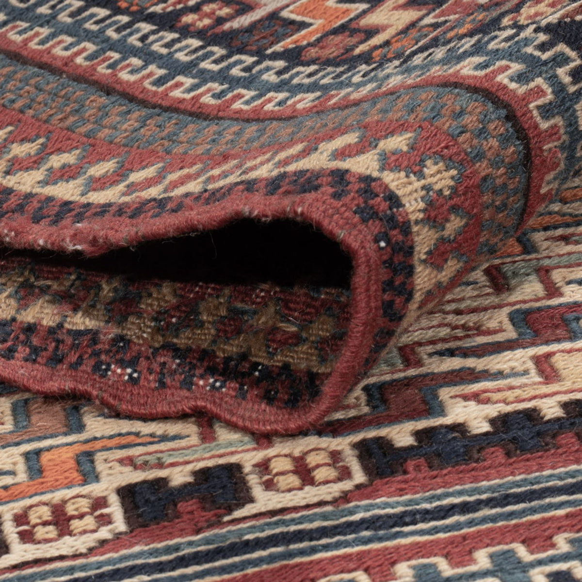 Kelim Carpet - orientalisk matta - Soumak - 209 x 166 cm - mörk beige