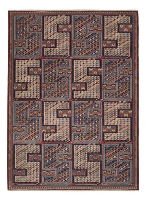 Kelim Carpet - orientalisk matta - Soumak - 215 x 159 cm - mörk beige