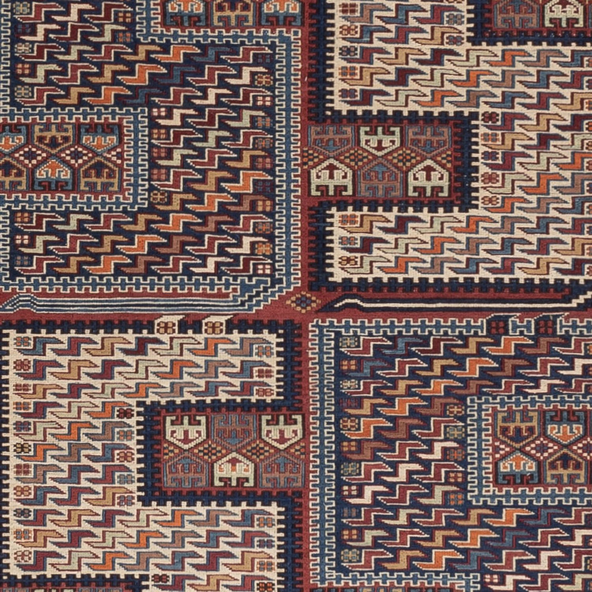 Kelim Carpet - orientalisk matta - Soumak - 215 x 159 cm - mörk beige