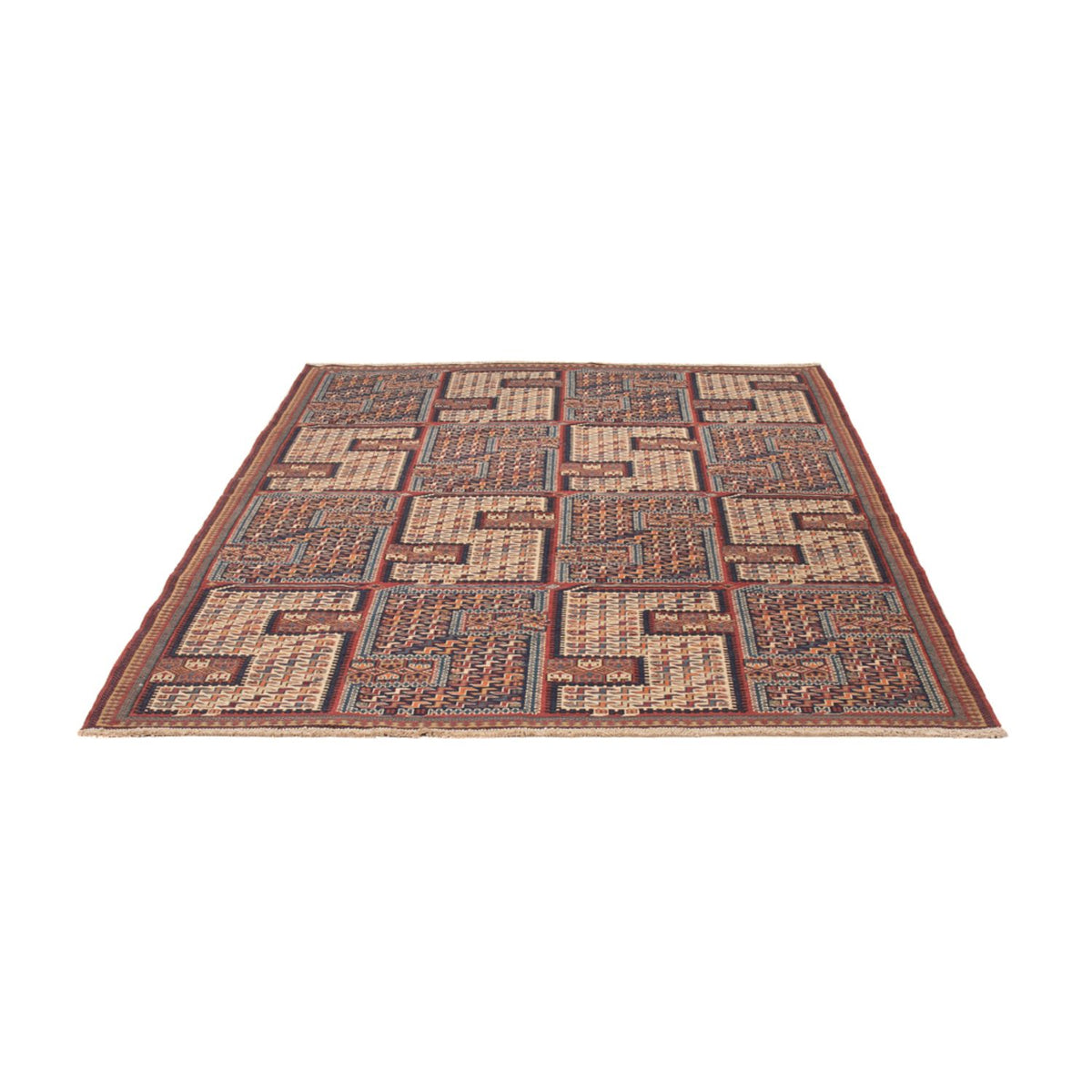 Kelim Carpet - orientalisk matta - Soumak - 215 x 159 cm - mörk beige