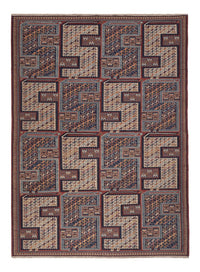 Kelim Carpet - orientalisk matta - Soumak - 214 x 155 cm - mörk beige