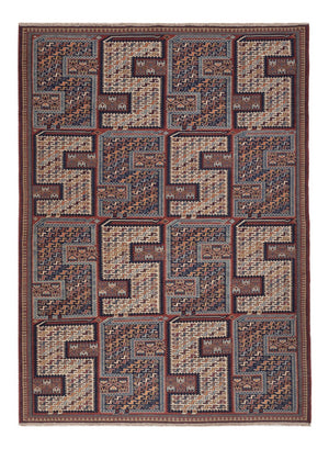Kelim Carpet - orientalisk matta - Soumak - 214 x 155 cm - mörk beige