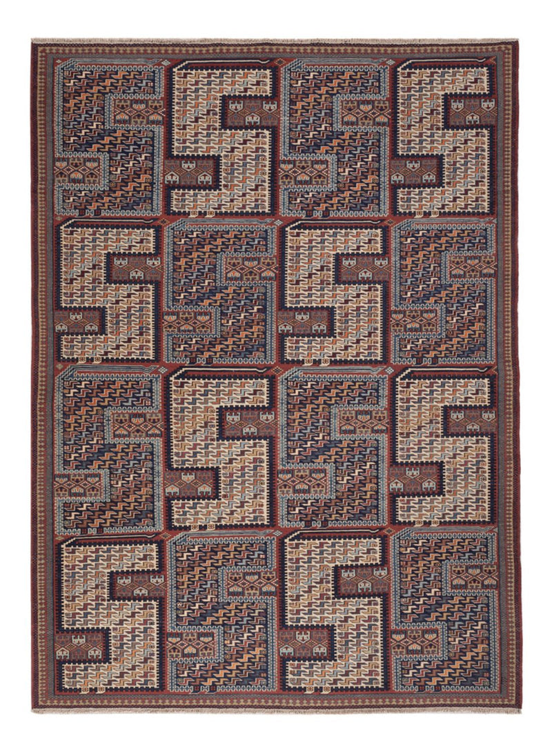 Kelim Carpet - orientalisk matta - Soumak - 214 x 155 cm - mörk beige
