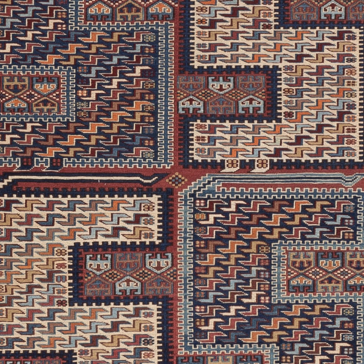 Kelim Carpet - orientalisk matta - Soumak - 214 x 155 cm - mörk beige