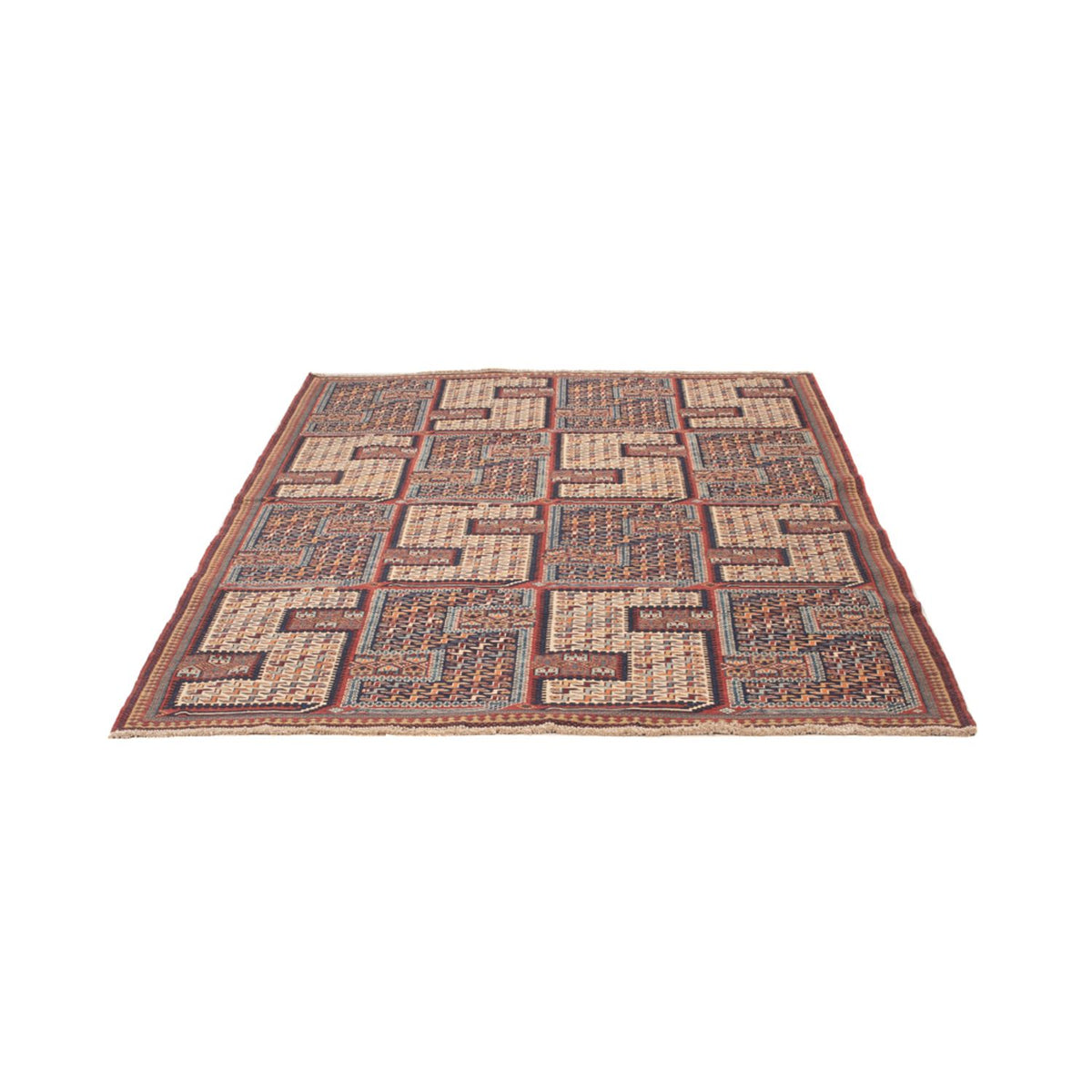 Kelim Carpet - orientalisk matta - Soumak - 214 x 155 cm - mörk beige