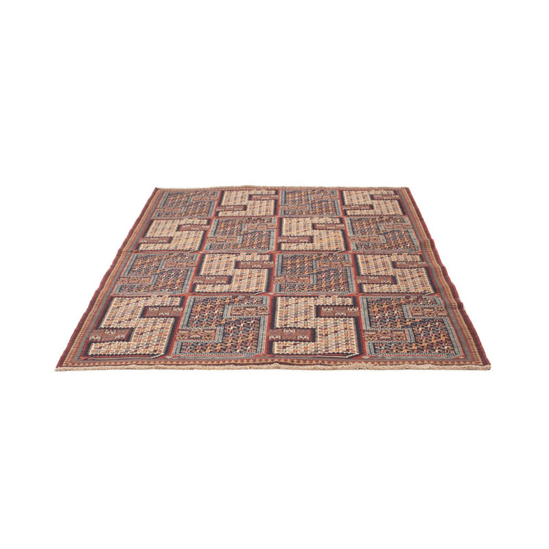 Kelim Carpet - orientalisk matta - Soumak - 214 x 155 cm - mörk beige