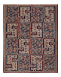Kelim Carpet - orientalisk matta - Soumak - 208 x 165 cm - mörk beige