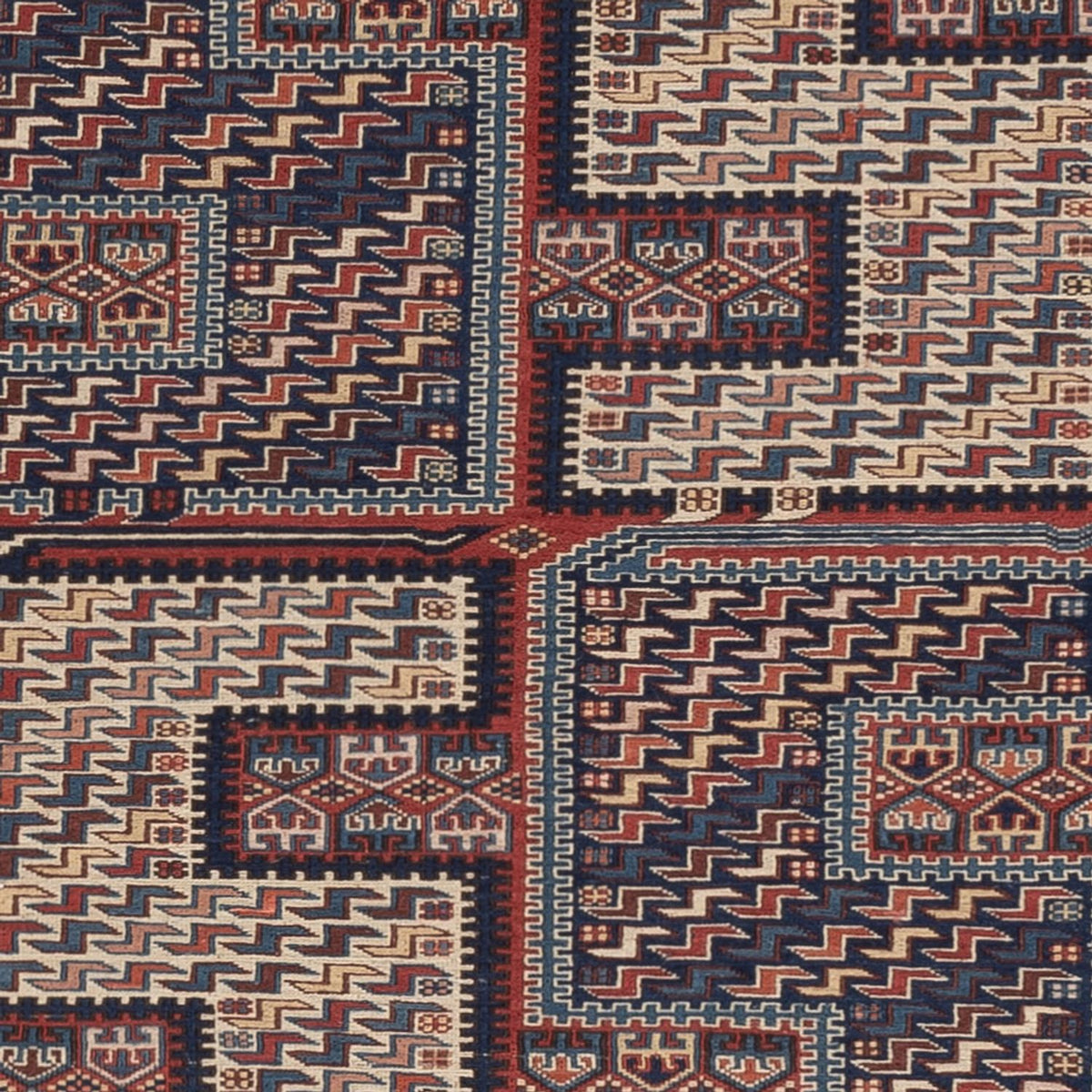 Kelim Carpet - orientalisk matta - Soumak - 208 x 165 cm - mörk beige