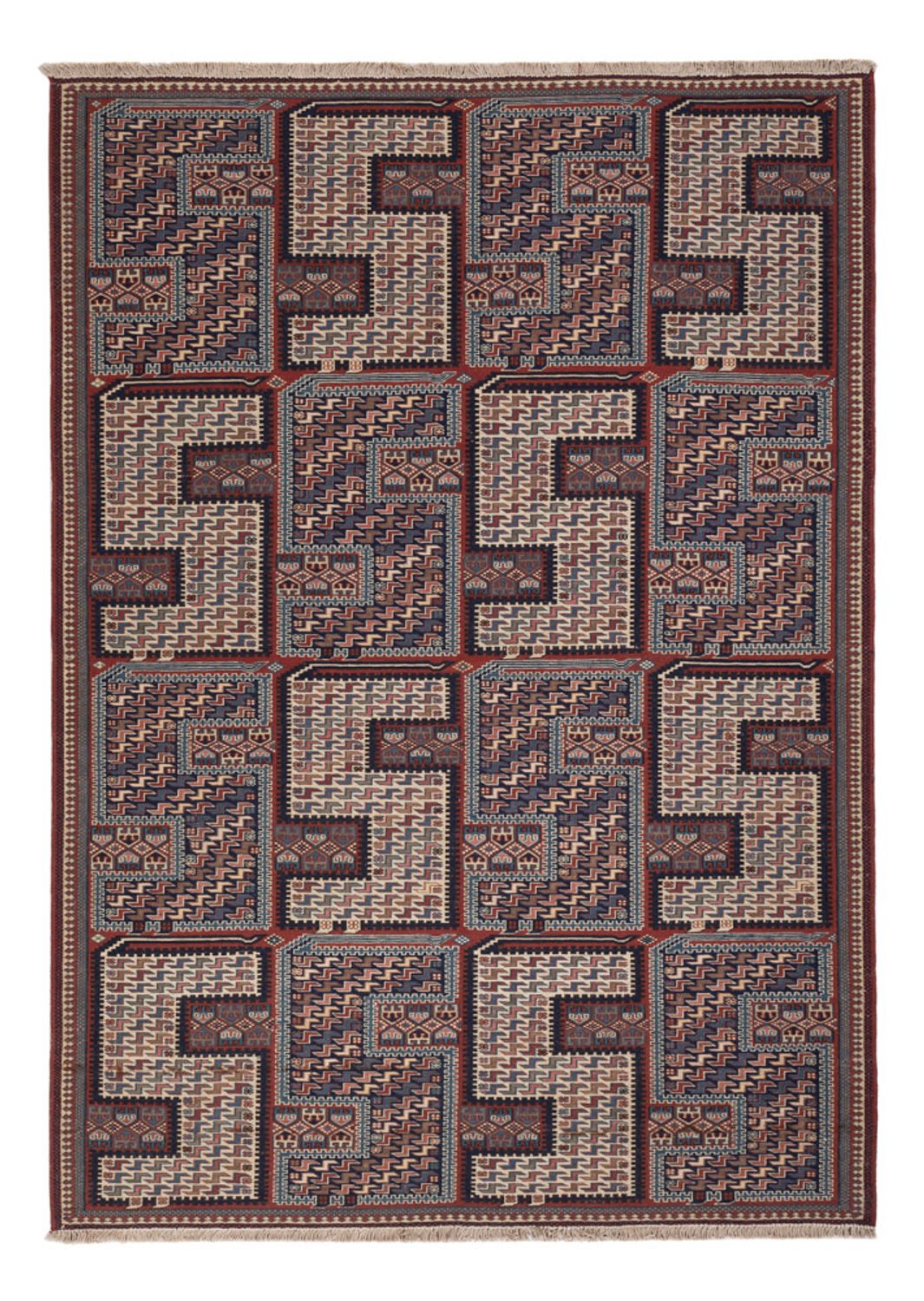 Kelim Carpet - orientalisk matta - Soumak - 223 x 156 cm - mörk beige