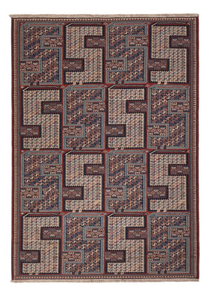Kelim Carpet - orientalisk matta - Soumak - 223 x 156 cm - mörk beige