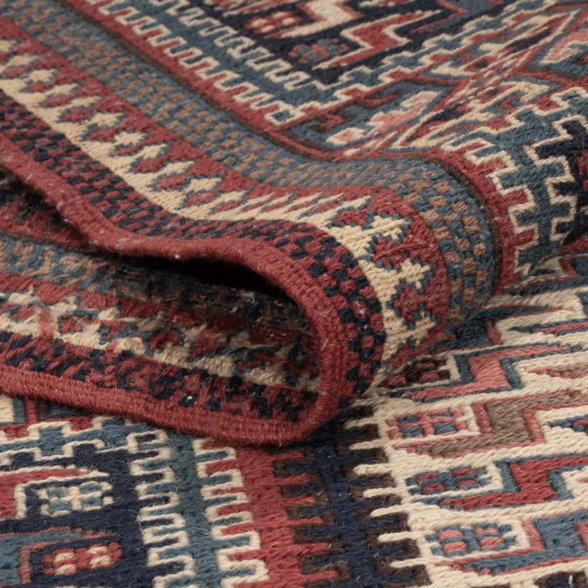 Kelim Carpet - orientalisk matta - Soumak - 223 x 156 cm - mörk beige