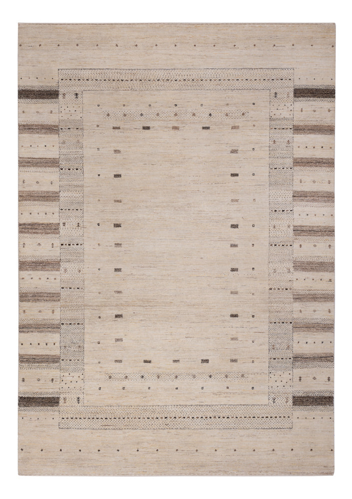Gabbeh-mattan - Loribaft Indus - 246 x 176 cm - ljusbeige