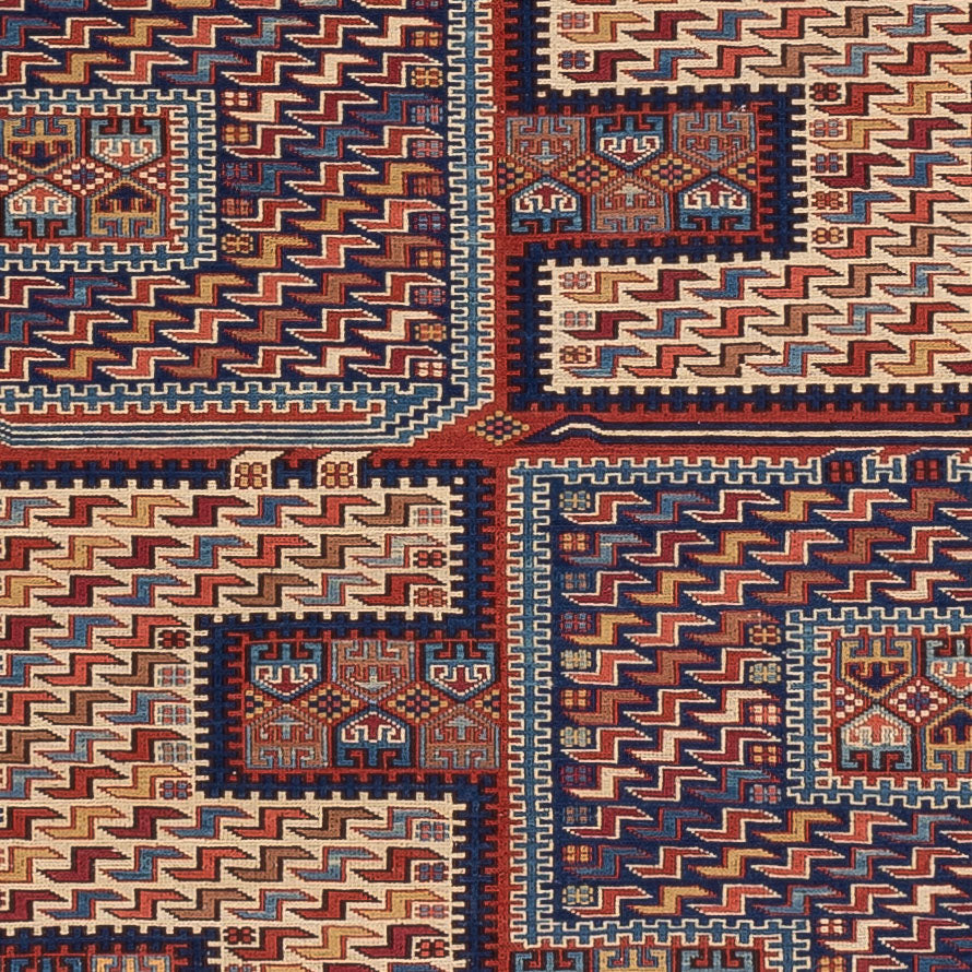 Kelim Carpet - orientalisk matta - Soumak - 212 x 170 cm - flerfärgad