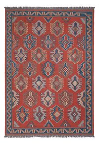 Kelim Carpet - orientalisk matta - Kungliga - 253 x 177 cm - röd