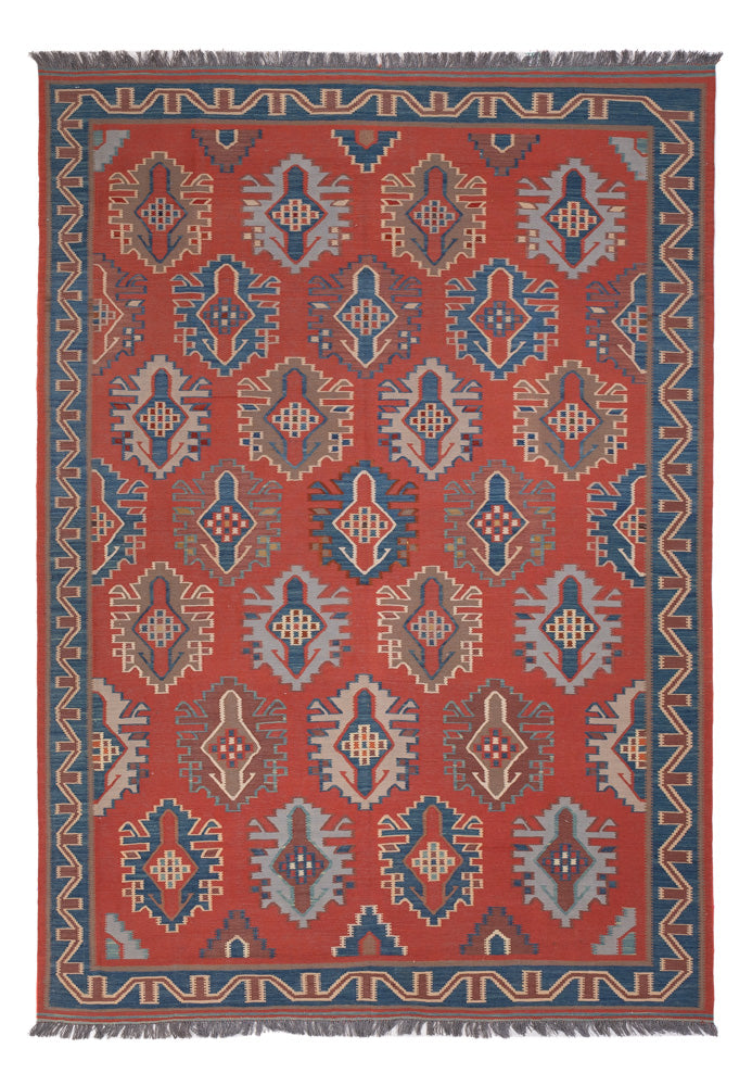 Kelim Carpet - orientalisk matta - Kungliga - 253 x 177 cm - röd