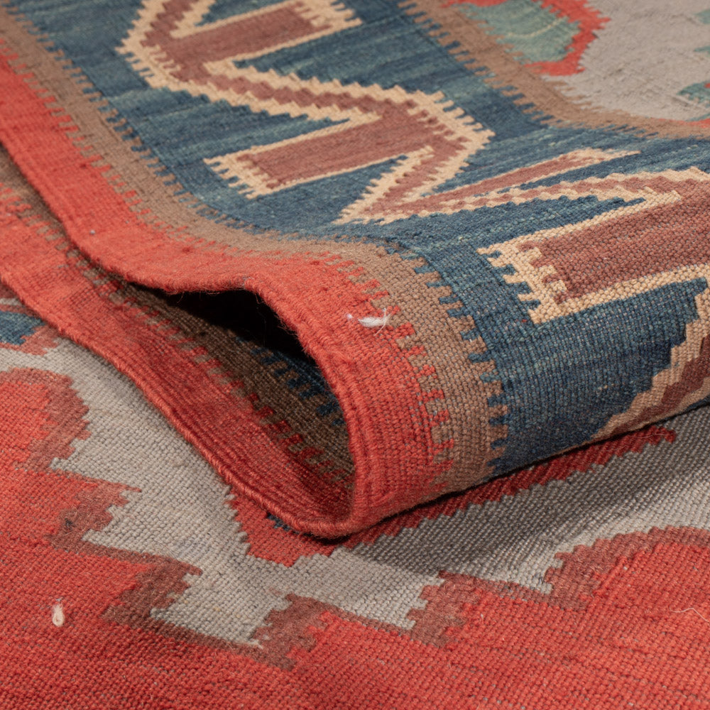 Kelim Carpet - orientalisk matta - Kungliga - 253 x 177 cm - röd