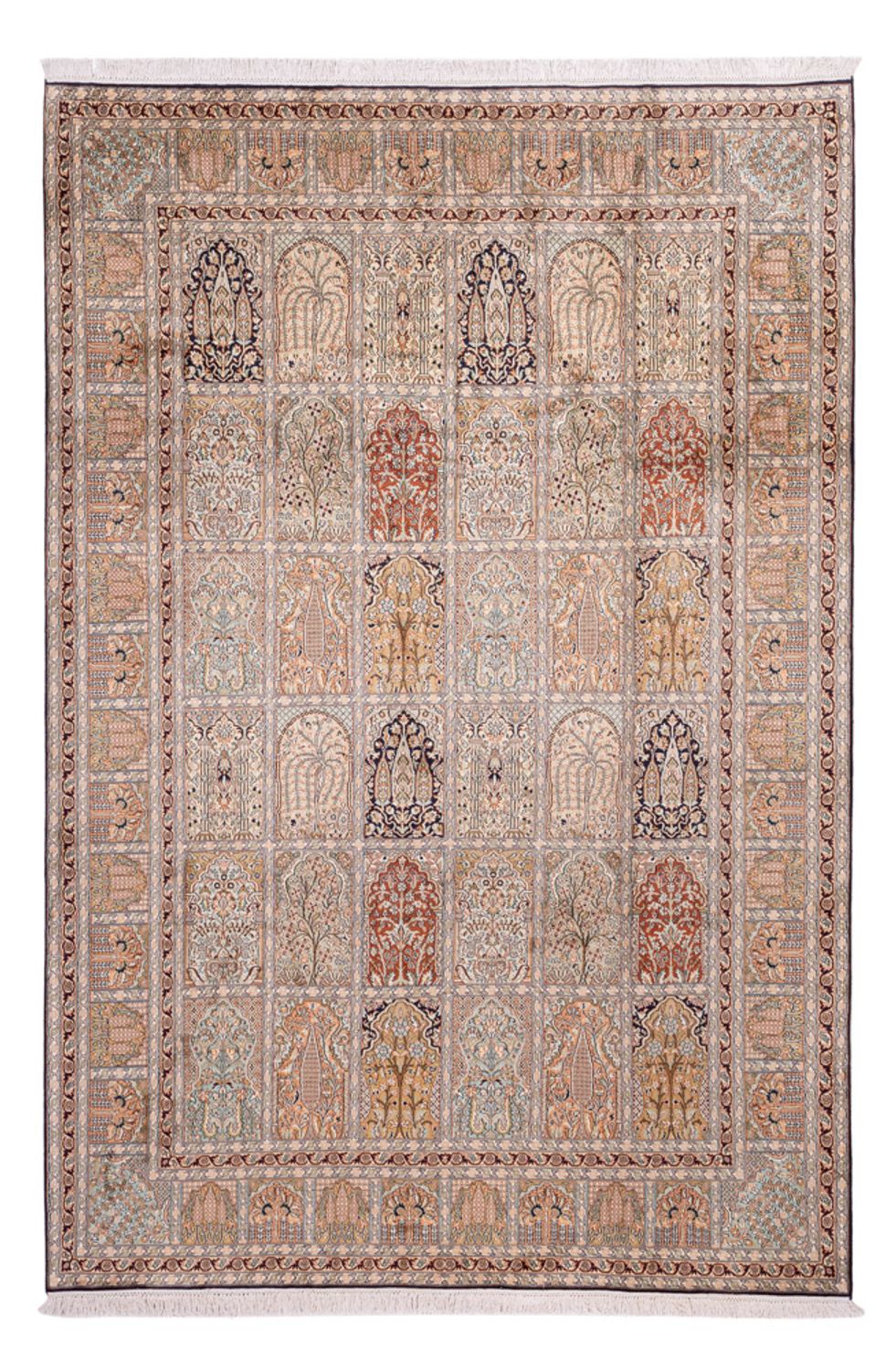 Sidenmatta - Kashmir Silk - 315 x 214 cm - ljusbeige