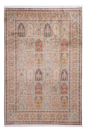 Sidenmatta - Kashmir Silk - 315 x 214 cm - ljusbeige