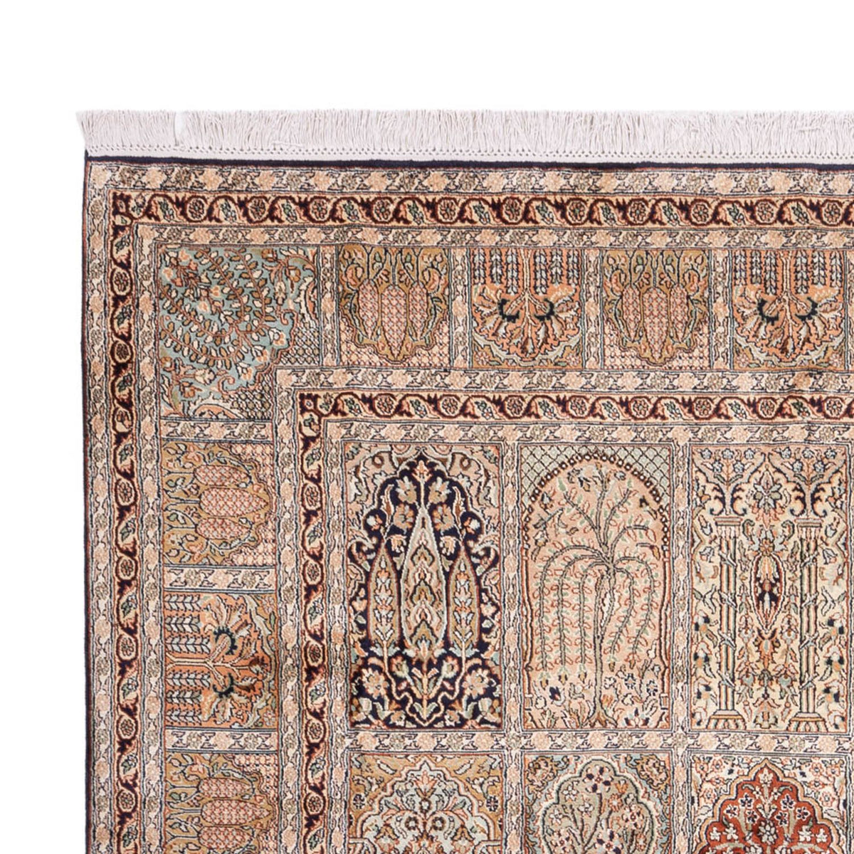 Sidenmatta - Kashmir Silk - 315 x 214 cm - ljusbeige