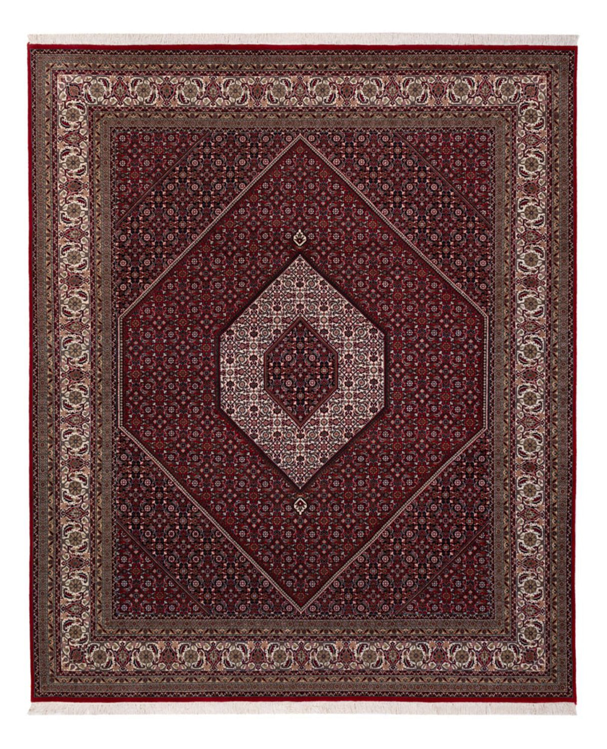 Orientaliska mattor - Bijar - Indus - 304 x 251 cm - mörkröd
